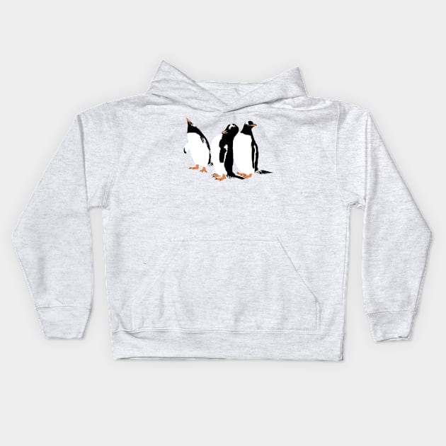 Gentoo Penguins Kids Hoodie by stargatedalek